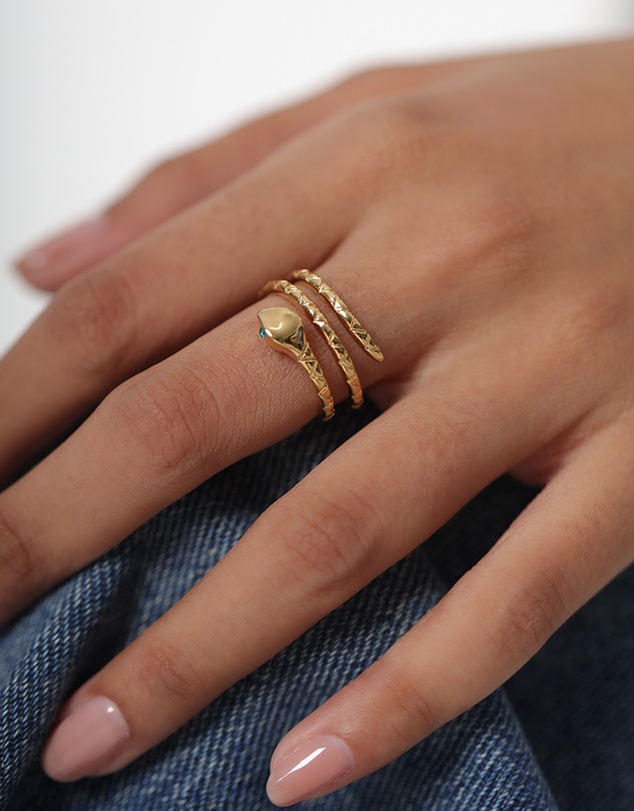 Elli Jewelry - Crystal Band Ring in Gold-Plated 925 Silver
