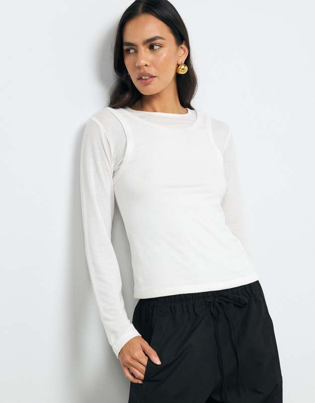AERE - Tara Layered Jersey Top