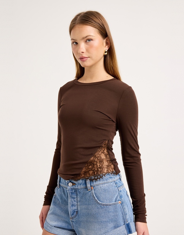 Rolla's - Siren Lace Long Sleeve Tee