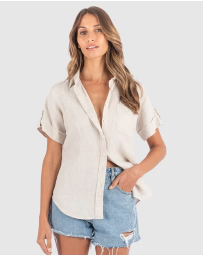 CAMIXA - FEBE Short Sleeve Linen shirt