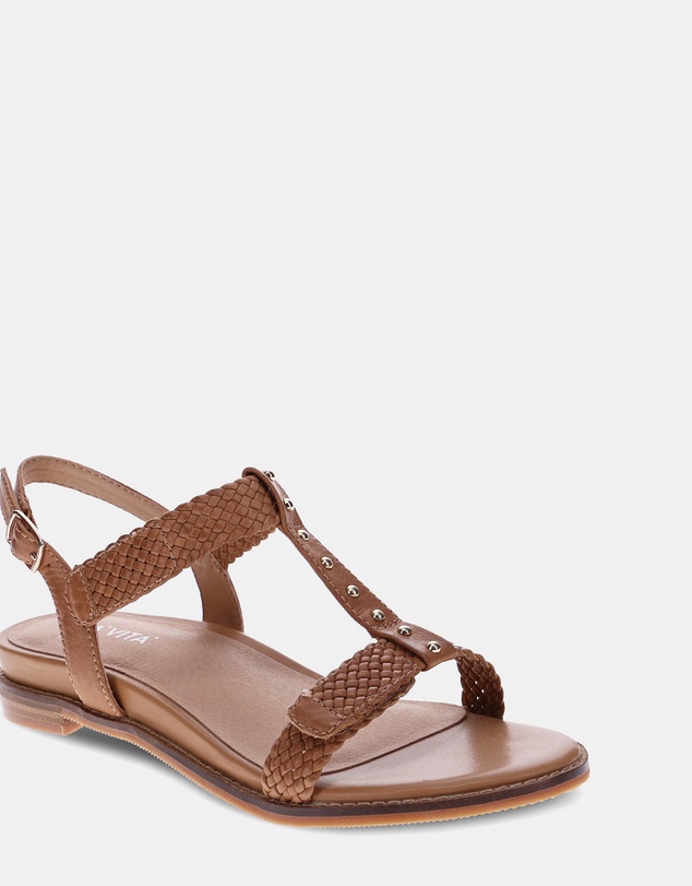 Mia Vita - Olympia Adjustable Sandal - Pebble