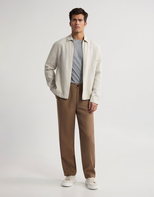 Oxford - Adem French Linen Zip Bomber