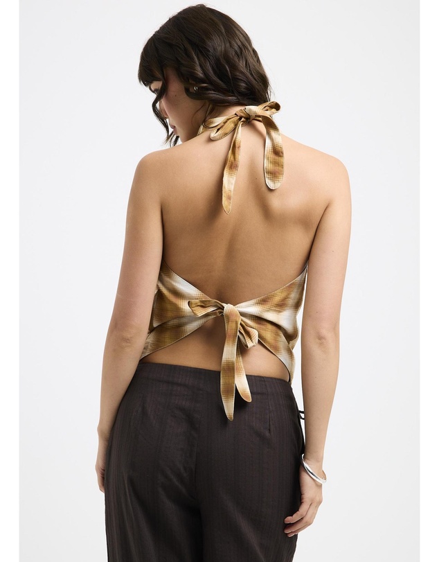 Alice In The Eve - Alyssa Plaid Halter Top