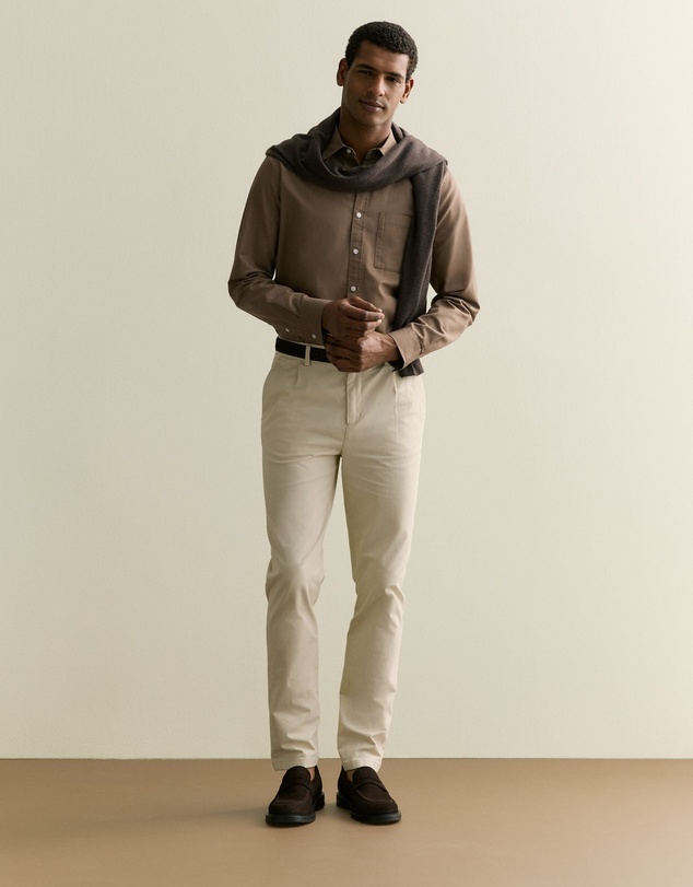 Trenery - Cotton Textured Shirt in Walnut