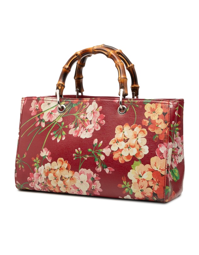 Pre-Loved by Azura Reborn - Pre-Loved Medium Calfskin Blooms Bamboo Shopper Satchel