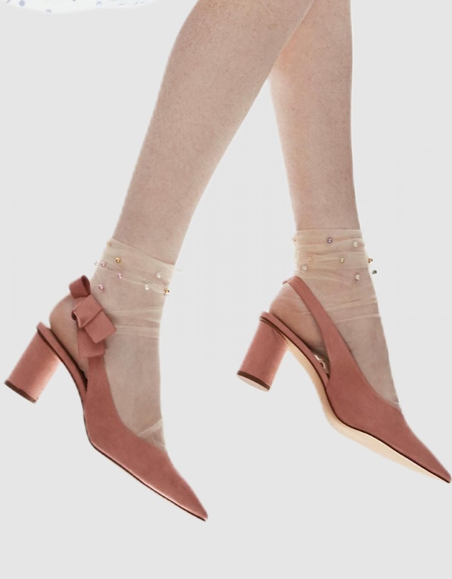 High Heel Jungle - Pastel Pearl Sock