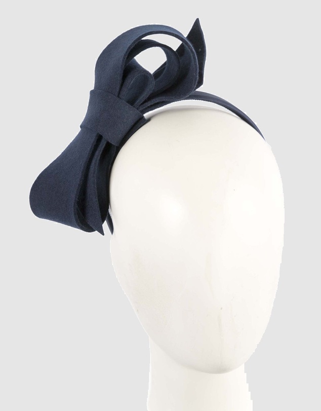 Max Alexander - Felt Navy Bow Fascinator