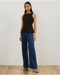 Atmos&Here - Solene Linen Blend Boat Neck Vest