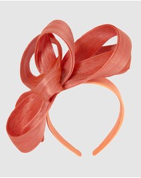 Fillies Collection - Orange Abaca Loops Racing Fascinator