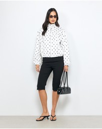 AERE - Polka Dot Funnel Neck Bomber