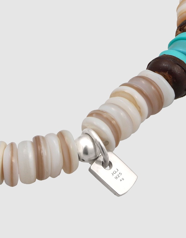 Kuzzoi - Turquoise Howlite and Shell Bead Bracelet