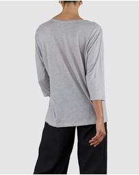 Amelius - Bronte Linen Three Quarter Jersey Top