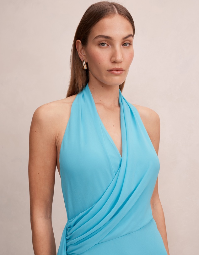 Forever New - Rory Halter Neck Drape Maxi Dress