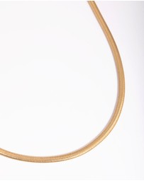 Lovisa - Gold Plated 35cm Flat Snake Necklace