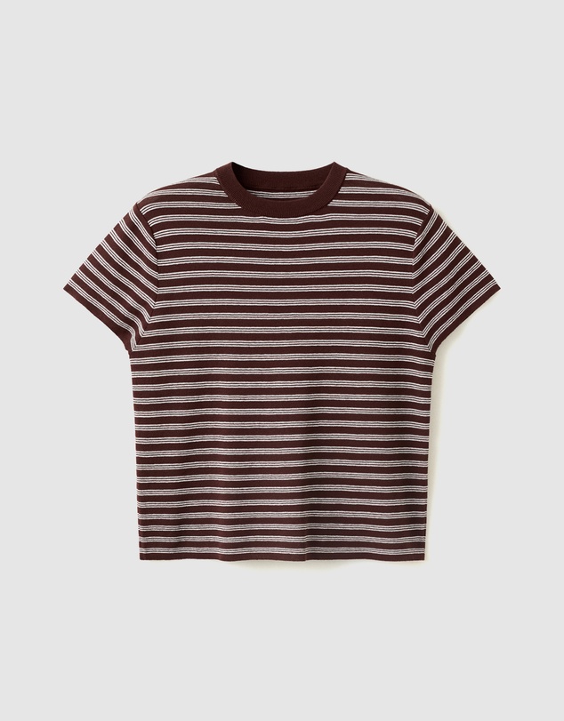 M.N.G - Short Sleeve Ribbed Sweater Top