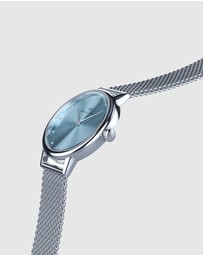 August Berg - Serenity Petite Silver Dusty Blue Mesh 28mm