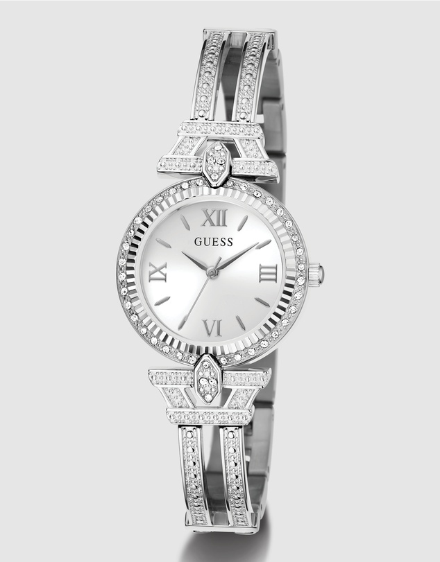 GUESS - Guess Ladies Silver Tone 28mm Analogue Watch