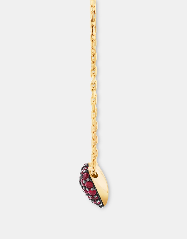 Michael Hill - Ruby Pave Heart Pendant in 10kt Yellow Gold