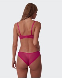Bras N Things - Vamp Be Mine High Leg Brazilian Knicker - Dark Pink