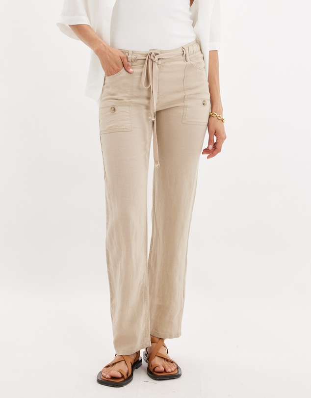 Amelius - Erin Linen Tie Cargo Pant