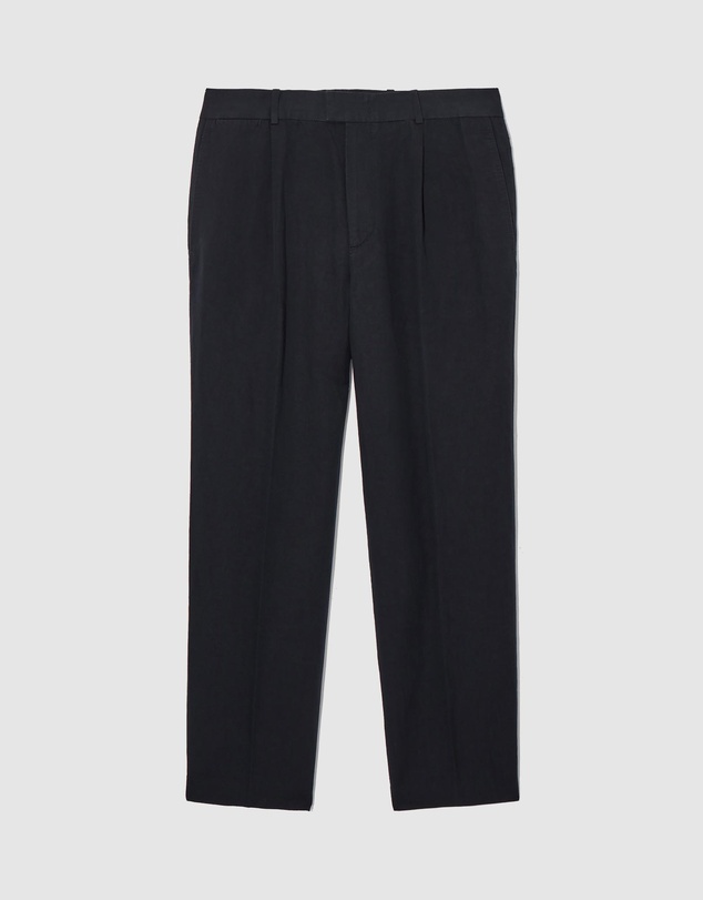 COS - Duck Pleated Straight-Leg Linen-Blend Trousers
