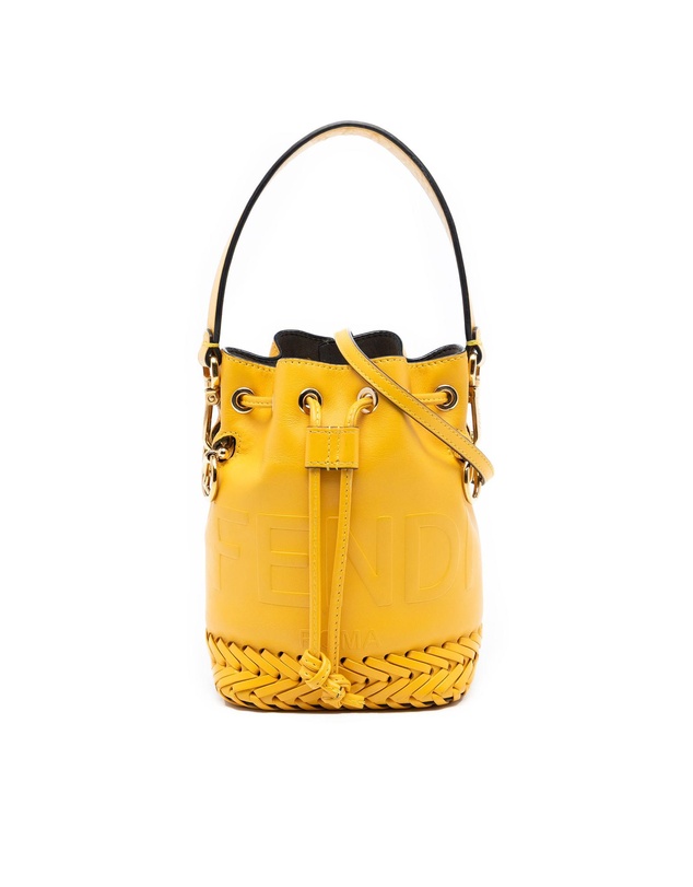 Pre-Loved by Azura Reborn - Pre-Loved Mini Embossed Leather Whipstitch Mon Tresor Bucket Bag