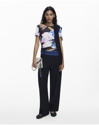 Desigual - Textured floral T-shirt