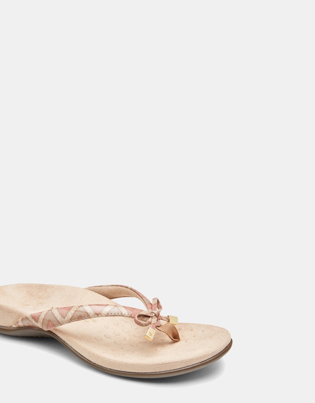 Vionic - Bella Toe Post Sandal - Chevron Dusty Pink