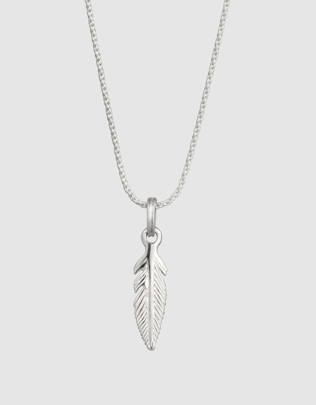 Kuzzoi - ICONIC EXCLUSIVE - Feather Pendant Necklace in 925 Silver