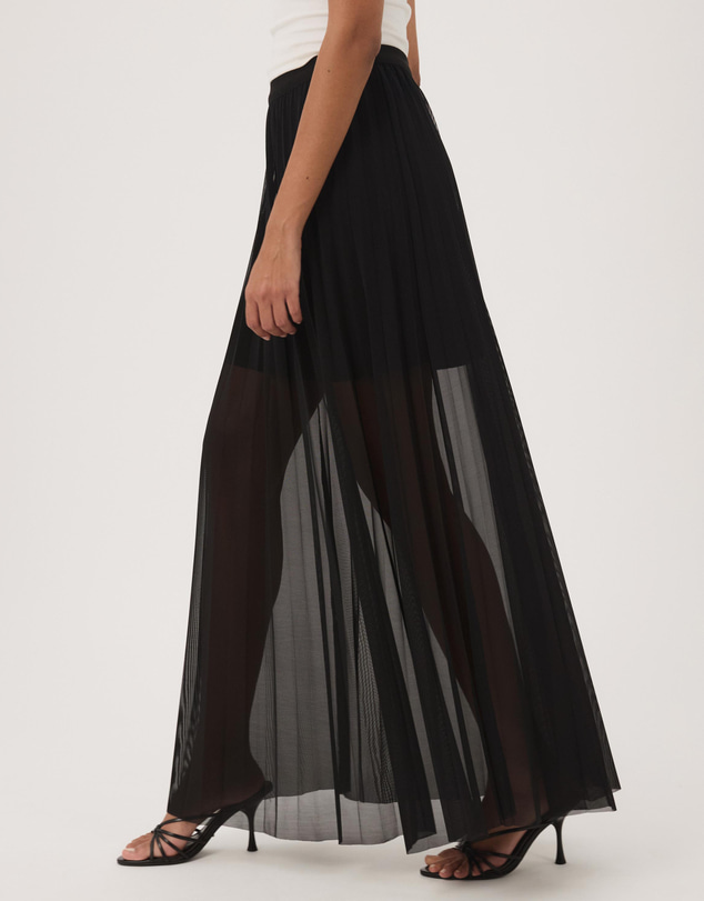 Atmos&Here - Bella Pleated Mesh Maxi Skirt