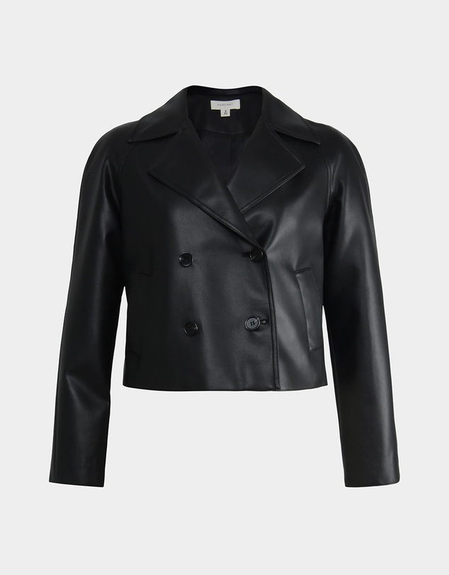 Forcast - Kim Cropped PU Leather Jacket