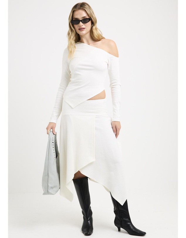 Alice In The Eve - Ashley Ribbed Assymetrical Top