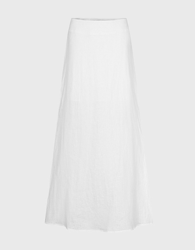 JUSTIN TONG - Ivory Linen Skirt