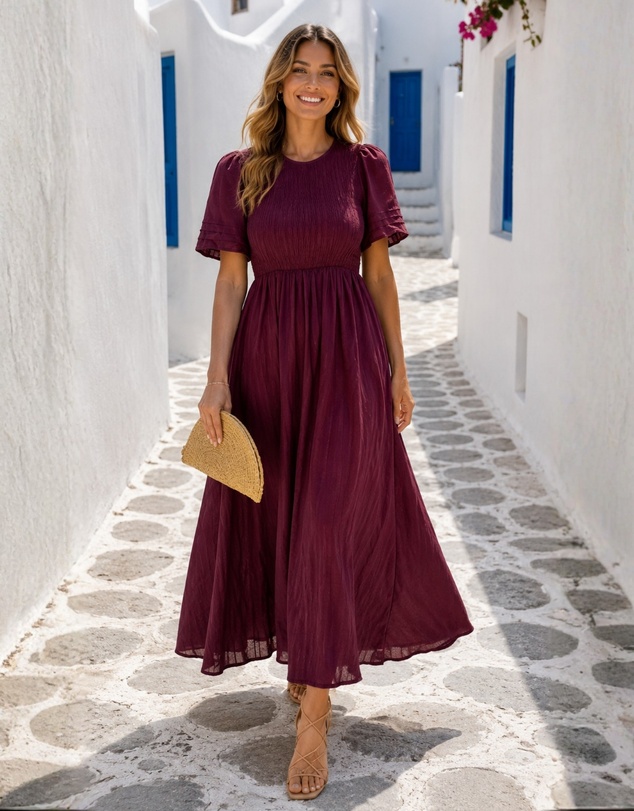 Esther & Co - Iolana Dress - Wine