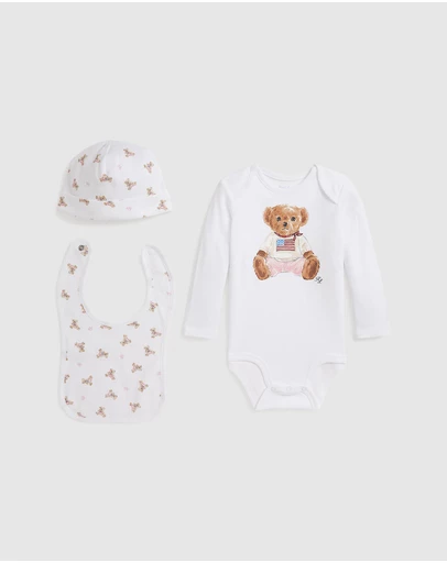 Polo Ralph Lauren - Polo Bear Cotton 3-Piece Gift Set - Babies