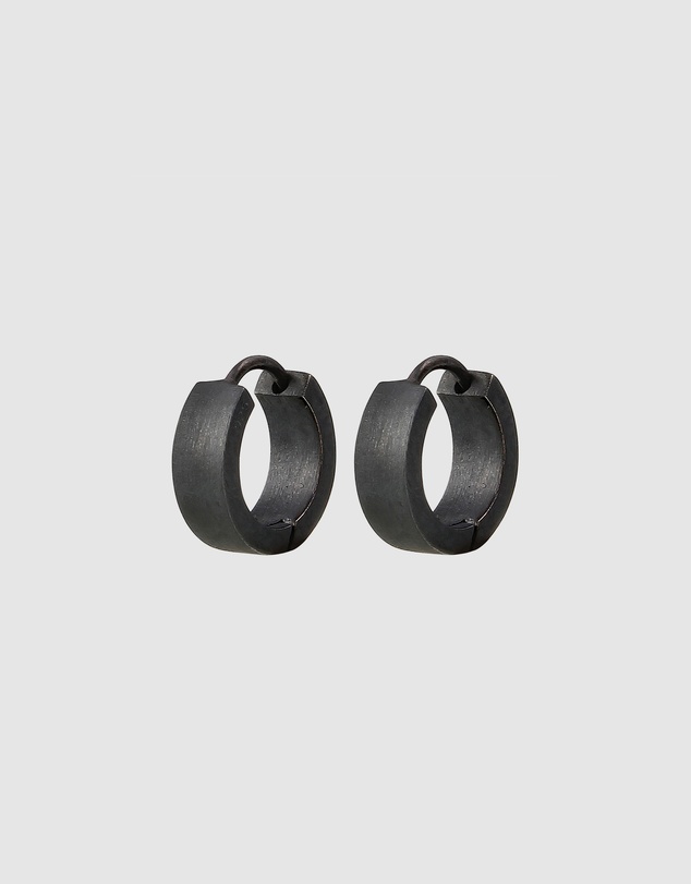 Kuzzoi - ICONIC EXCLUSIVE - Classic Hoop Earrings in Oxidised 925 Sterling Silver