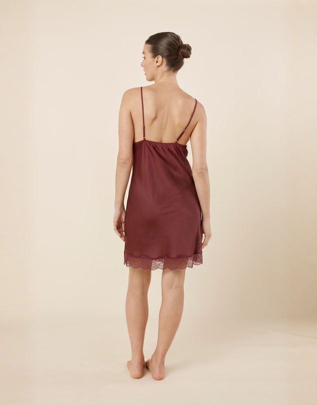 Gingerlilly - Azalia Silky Satin Short Chemise