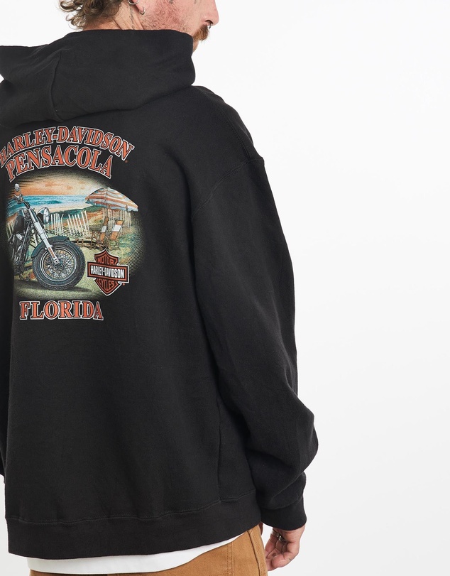 Vintage by The Real Deal - Pre Loved - Vintage Harley Davidson Pensacola Florida Hooded Sweatshirt