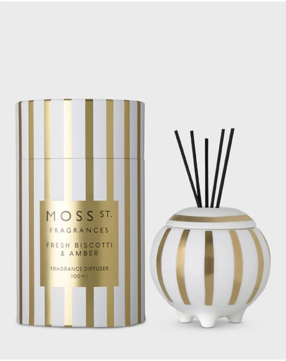 Moss St Fragrances - Fresh Biscotti & Amber Ceramic Diffuser 100ml