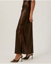 Tussah - Amy Boat Neck Satin Midi Dress