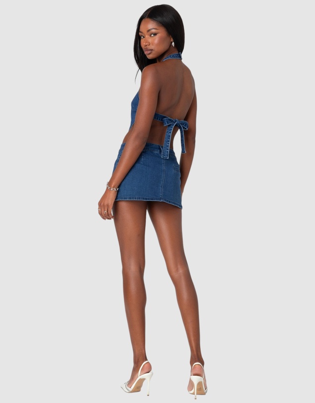 EDIKTED - Sydnie Denim Micro Skort