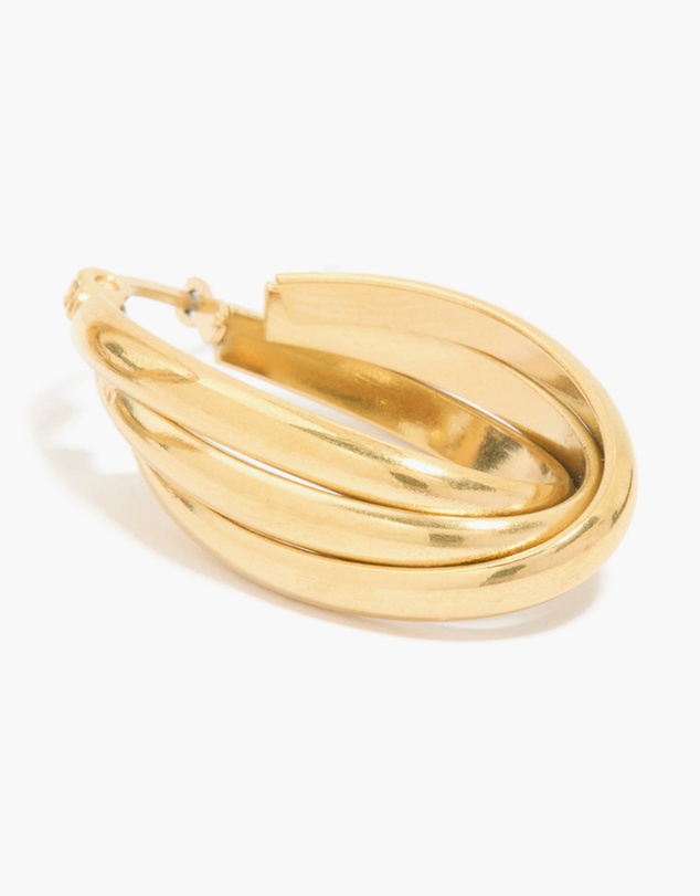 Lovisa - Waterproof Gold Plated Stainless Steel Layered Huggie Earrings