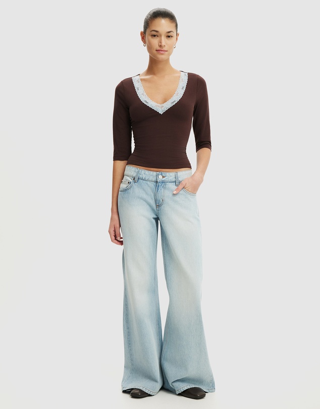 Cotton On - Eva Lace 3/4 Top