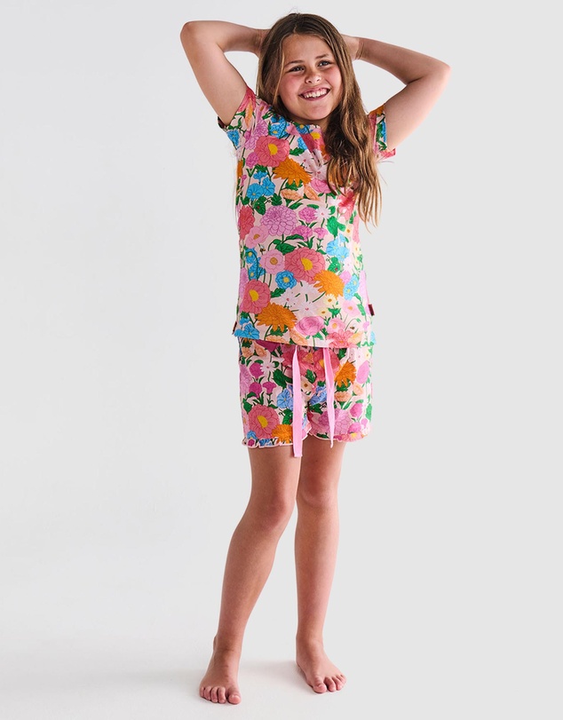 Kip&Co - Organic Cotton SS Tee & Frill Shorts Pyjama - Kids-Teens