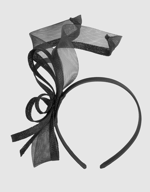 Max Alexander - Small Black Sinamay Loops Fascinator