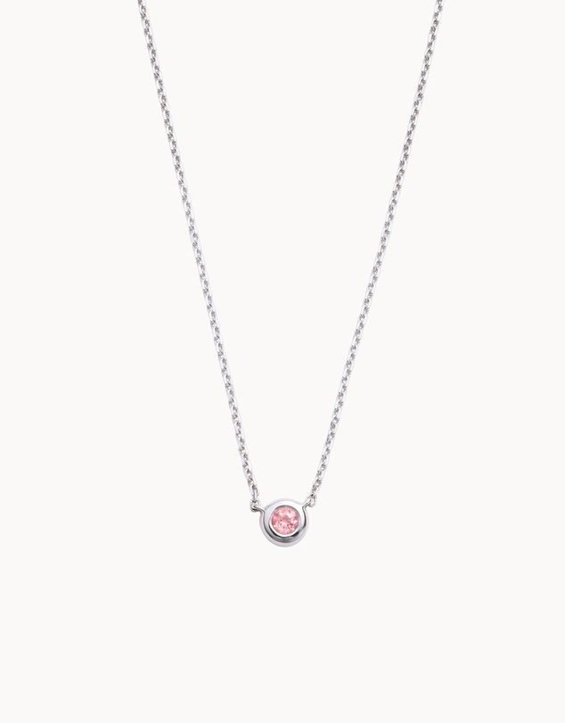 Kirstin Ash - Petite Birthstone Necklace October Pink Tourmaline