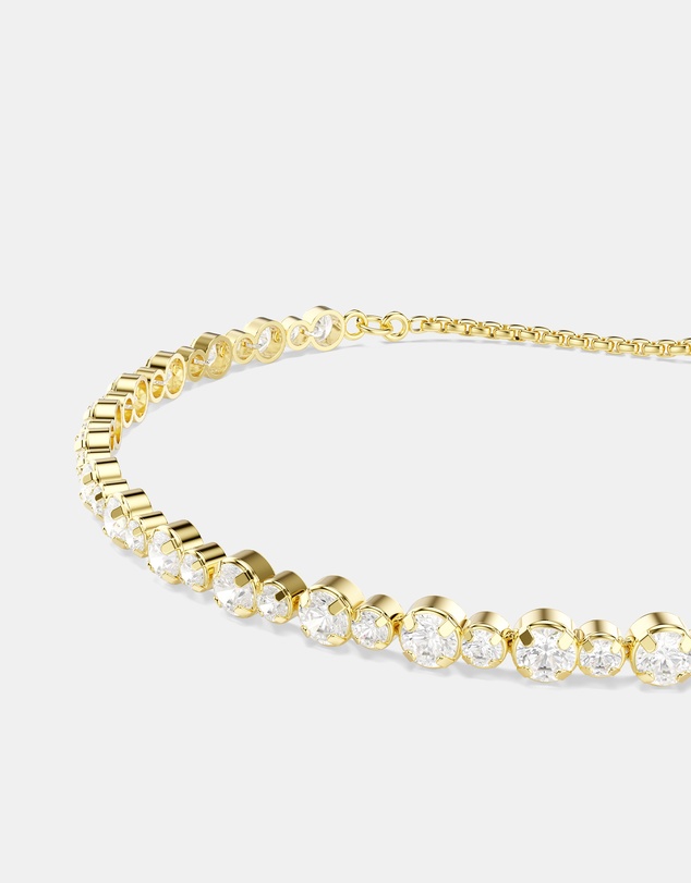Swarovski - Matrix Tennis Bracelet, Round Cut, White, Gold-tone-Plated