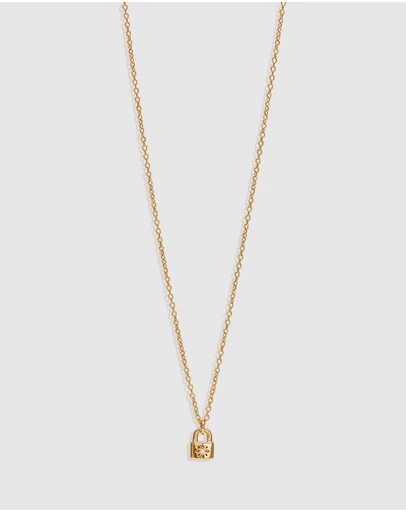 By Charlotte - Crystal Lotus Padlock Necklace