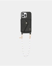 LOUVE COLLECTION - Leather Phone Case Wallet & Strap + Daisy Pearl Wristlet