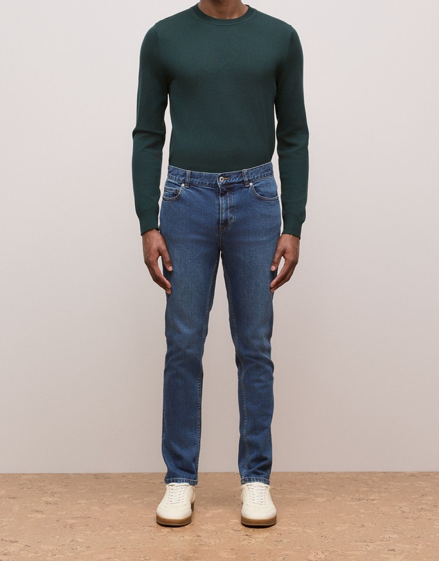 Trenery - Modern Slim Mid Wash Jean in Indigo Blue